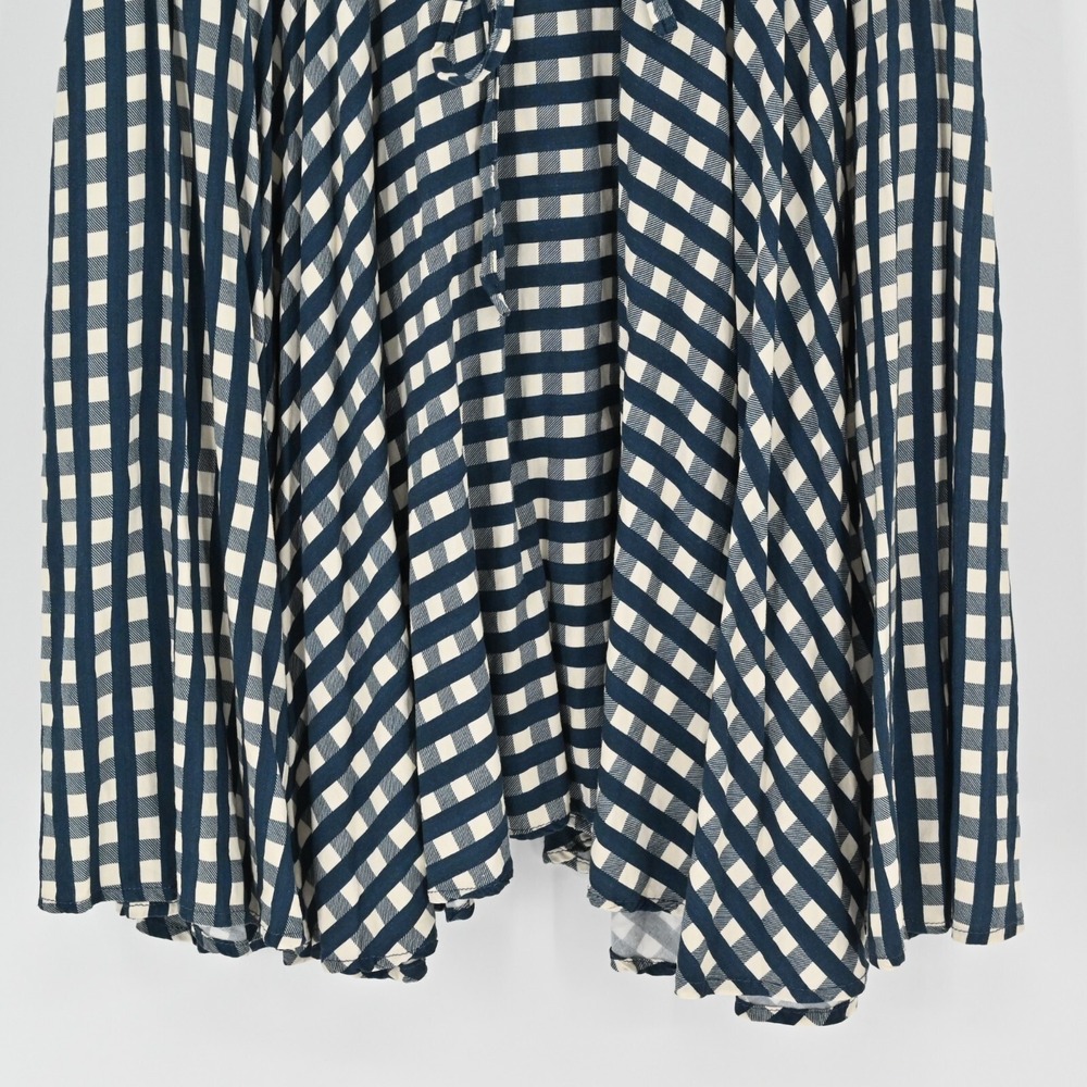 Vineyard Vines Gingham Moonshine Dress Womens Size XS Navy Blue Tie Sleeveless - Picture 10 of 12